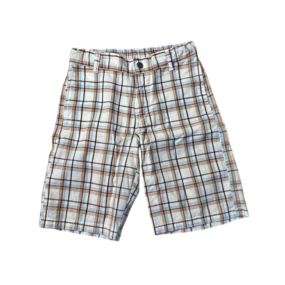 Nautica White Plaid Adjustable‎ Waist Bermuda Shorts sz XL(7X)